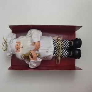 Santa Holding Gingerbread New In Original Box 8 inch Ornament